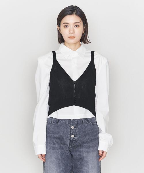 ASTRAET（アストラット）の「＜ASTRAET＞リブ アイレット ニットキャミソール（キャミソール・レディース・ホワイト/ブラック・FREE）」の3枚目の写真