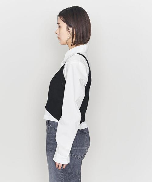 ASTRAET（アストラット）の「＜ASTRAET＞リブ アイレット ニットキャミソール（キャミソール・レディース・ホワイト/ブラック・FREE）」の4枚目の写真