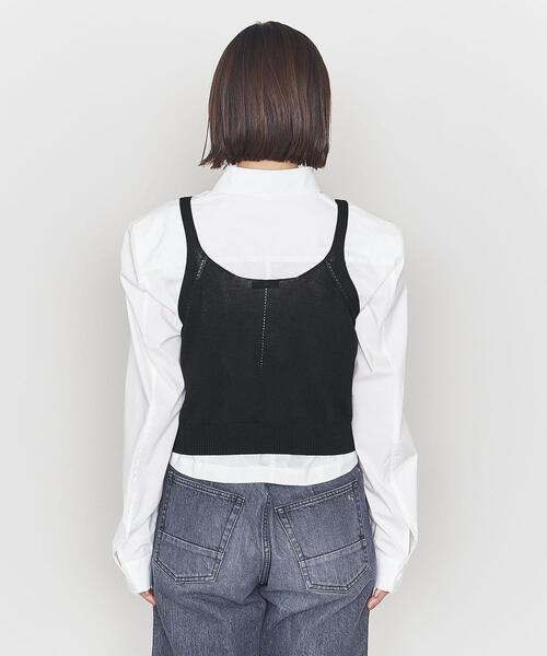 ASTRAET（アストラット）の「＜ASTRAET＞リブ アイレット ニットキャミソール（キャミソール・レディース・ホワイト/ブラック・FREE）」の5枚目の写真