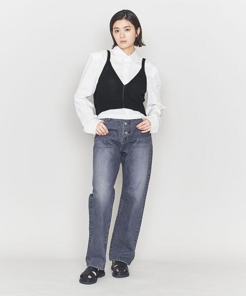 ASTRAET（アストラット）の「＜ASTRAET＞リブ アイレット ニットキャミソール（キャミソール・レディース・ホワイト/ブラック・FREE）」の6枚目の写真