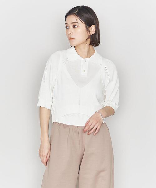 ASTRAET（アストラット）の「＜ASTRAET＞リブ アイレット ニットキャミソール（キャミソール・レディース・ホワイト/ブラック・FREE）」の10枚目の写真