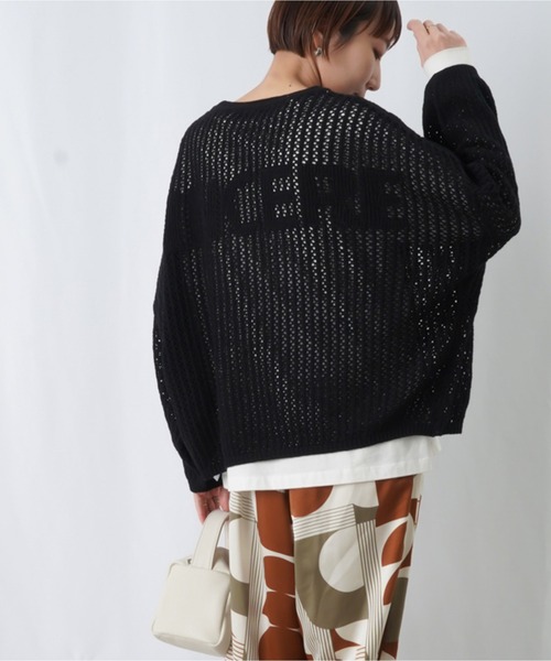 LUCA/LADY LUCK LUCA(ルカ/レディラックルカ)の「LC/LLL メッシュバックロゴプルオーバー / バックロゴメッシュニット(ニット/セーター・レディース・ライトベージュ/ブラック/ライトグリーン・FREE)」の4枚目の写真