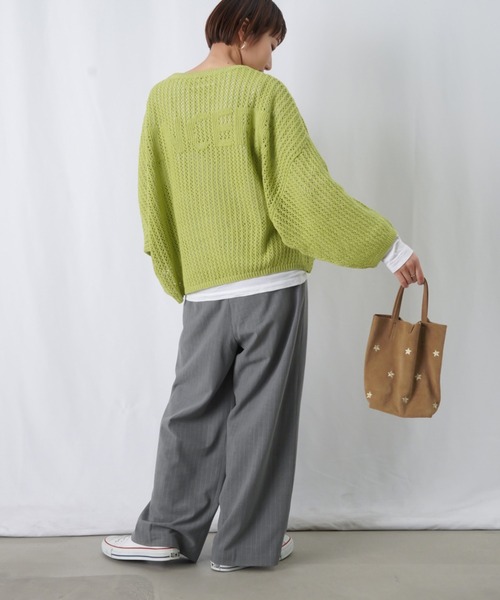LUCA/LADY LUCK LUCA(ルカ/レディラックルカ)の「LC/LLL メッシュバックロゴプルオーバー / バックロゴメッシュニット(ニット/セーター・レディース・ライトベージュ/ブラック/ライトグリーン・FREE)」の18枚目の写真