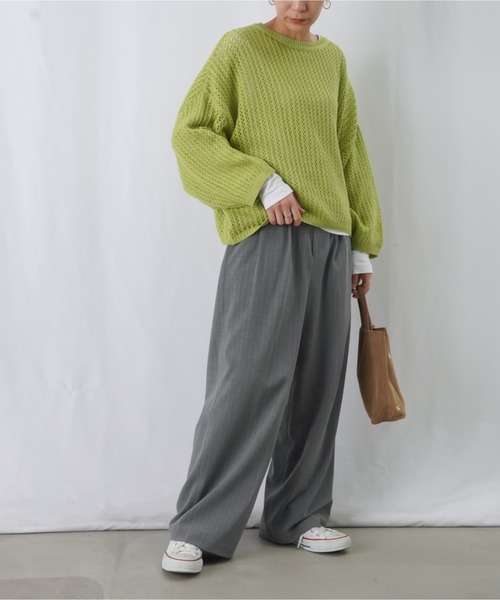 LUCA/LADY LUCK LUCA(ルカ/レディラックルカ)の「LC/LLL メッシュバックロゴプルオーバー / バックロゴメッシュニット(ニット/セーター・レディース・ライトベージュ/ブラック/ライトグリーン・FREE)」の20枚目の写真