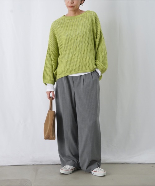 LUCA/LADY LUCK LUCA(ルカ/レディラックルカ)の「LC/LLL メッシュバックロゴプルオーバー / バックロゴメッシュニット(ニット/セーター・レディース・ライトベージュ/ブラック/ライトグリーン・FREE)」の15枚目の写真