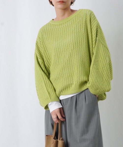 LUCA/LADY LUCK LUCA(ルカ/レディラックルカ)の「LC/LLL メッシュバックロゴプルオーバー / バックロゴメッシュニット(ニット/セーター・レディース・ライトベージュ/ブラック/ライトグリーン・FREE)」の13枚目の写真