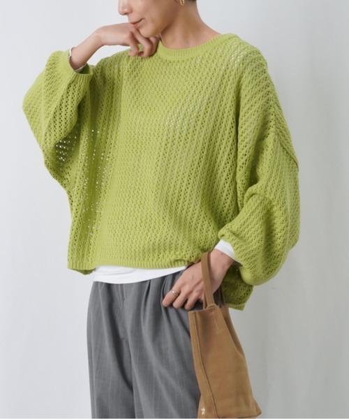 LUCA/LADY LUCK LUCA(ルカ/レディラックルカ)の「LC/LLL メッシュバックロゴプルオーバー / バックロゴメッシュニット(ニット/セーター・レディース・ライトベージュ/ブラック/ライトグリーン・FREE)」の21枚目の写真