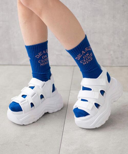 WEGO（ウィゴー）の「WEGO/ボリュームソールスポーツサンダル（サンダル・レディース・ブラック/ホワイト/ベージュ・LARGE/MEDIUM）」の7枚目の写真