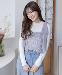 clear | 肩リボンフェザービスチェ≪2024SS新作≫(ベスト)