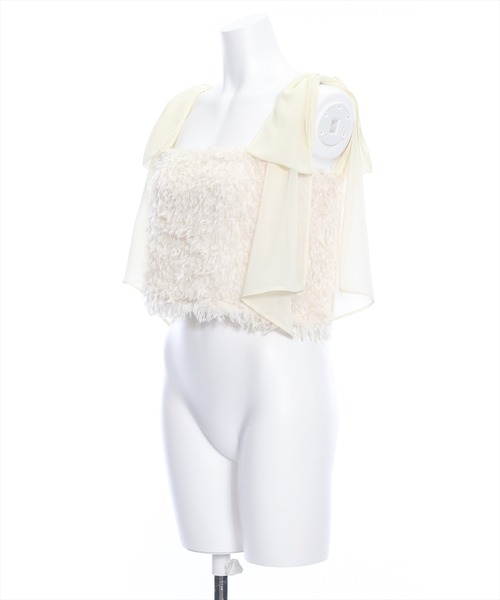 clear（クリア）の「×肩リボンフェザービスチェ≪2024SS新作≫（ベスト・レディース・ブラック/グレー/ベージュ・F）」の10枚目の写真