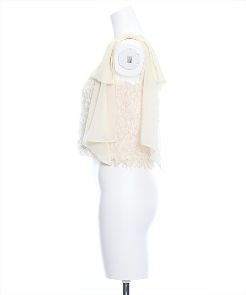 clear（クリア）の「×肩リボンフェザービスチェ≪2024SS新作≫（ベスト・レディース・ブラック/グレー/ベージュ・F）」の9枚目の写真