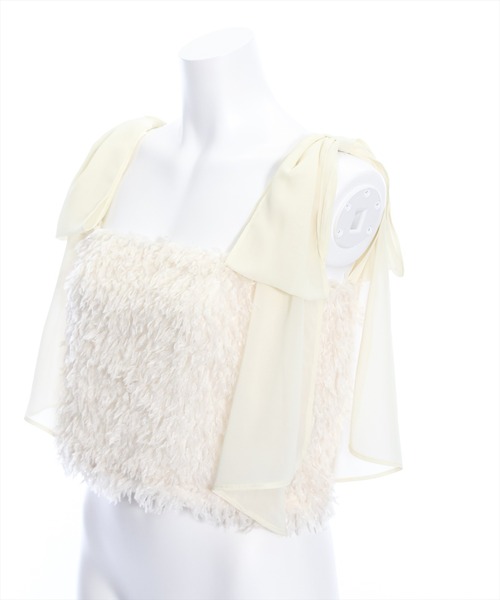 clear（クリア）の「×肩リボンフェザービスチェ≪2024SS新作≫（ベスト・レディース・ブラック/グレー/ベージュ・F）」の6枚目の写真