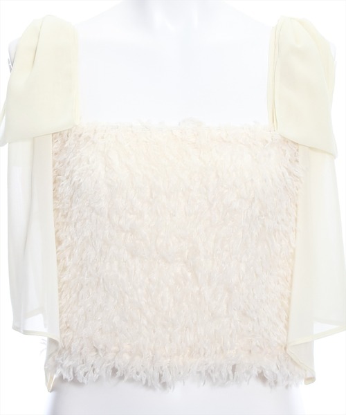 clear（クリア）の「×肩リボンフェザービスチェ≪2024SS新作≫（ベスト・レディース・ブラック/グレー/ベージュ・F）」の5枚目の写真