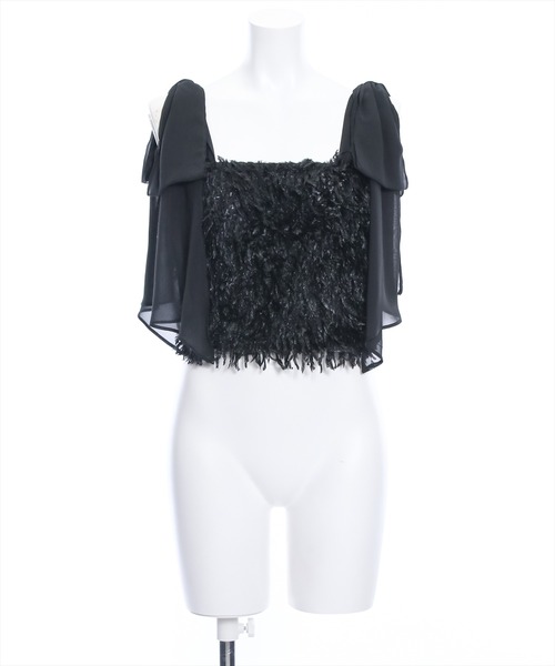 clear（クリア）の「×肩リボンフェザービスチェ≪2024SS新作≫（ベスト・レディース・ブラック/グレー/ベージュ・F）」の19枚目の写真