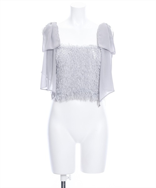 clear（クリア）の「×肩リボンフェザービスチェ≪2024SS新作≫（ベスト・レディース・ブラック/グレー/ベージュ・F）」の20枚目の写真