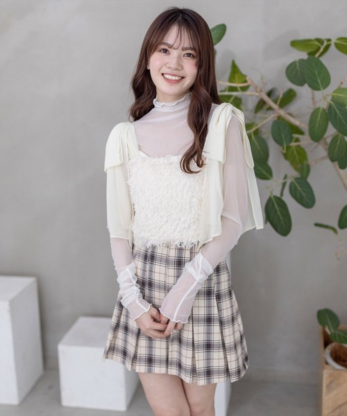 clear（クリア）の「×肩リボンフェザービスチェ≪2024SS新作≫（ベスト・レディース・ブラック/グレー/ベージュ・F）」の13枚目の写真