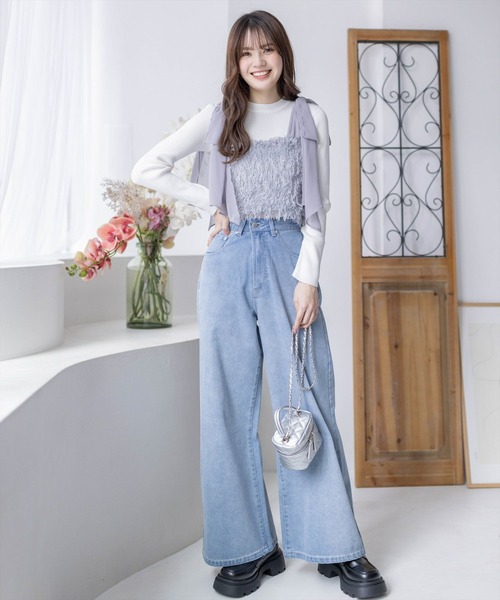 clear（クリア）の「×肩リボンフェザービスチェ≪2024SS新作≫（ベスト・レディース・ブラック/グレー/ベージュ・F）」の14枚目の写真