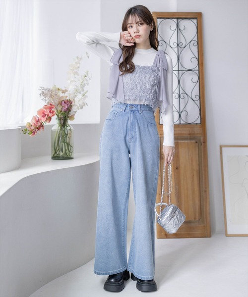 clear（クリア）の「×肩リボンフェザービスチェ≪2024SS新作≫（ベスト・レディース・ブラック/グレー/ベージュ・F）」の15枚目の写真