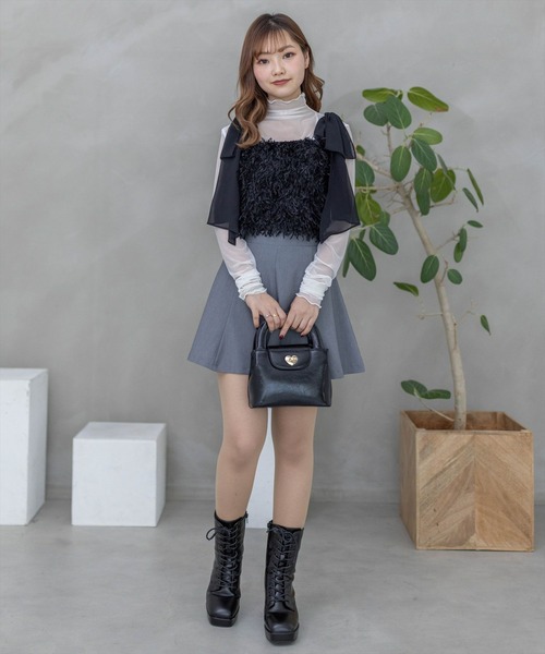 clear（クリア）の「×肩リボンフェザービスチェ≪2024SS新作≫（ベスト・レディース・ブラック/グレー/ベージュ・F）」の16枚目の写真