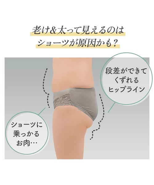 BRADELIS NEWYORK(ブラデリスニューヨーク)の「ヒップUP!二分丈ショーツ24 ブラデリス カヤビューティーラボ 補正下着 補整(ショーツ・レディース・ブラック/ピンクベージュ/ライラック/ブルー/グレイッシュベージュ・M/L/LL/3L/S)」の13枚目の写真