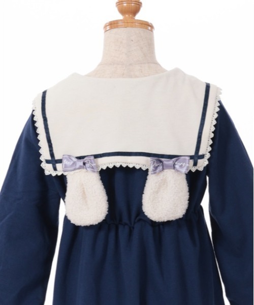 axes femme（アクシーズファム）の「うさ耳セーラーパーカーワンピース（ワンピース・キッズ・ネイビー/ミント・MEDIUM/LARGE/X-LARGE）」の16枚目の写真