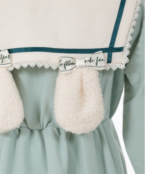 axes femme（アクシーズファム）の「うさ耳セーラーパーカーワンピース（ワンピース・キッズ・ネイビー/ミント・MEDIUM/LARGE/X-LARGE）」の10枚目の写真