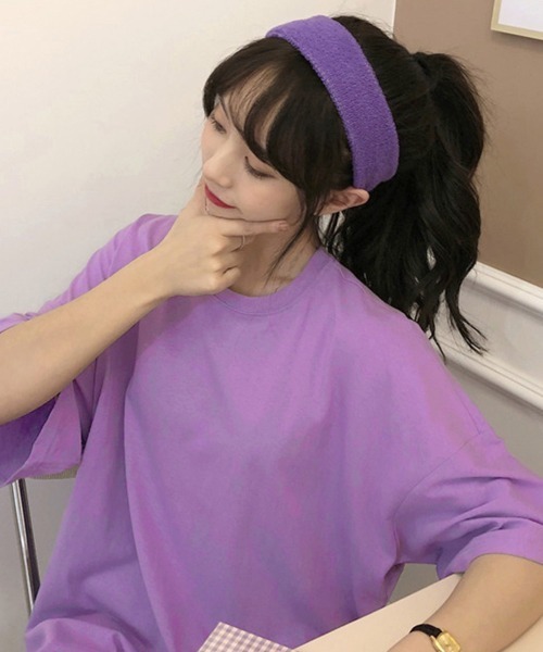 Miniministore（ミニミニストア）の「ロングtシャツ レディースビッグtシャツ（Tシャツ/カットソー・レディース・オレンジ系/グリーン/ブラック/イエロー/ホワイト/ピンク/ラベンダー/オレンジ/パープル/レッド/ロイヤルブルー・FREE）」の13枚目の写真