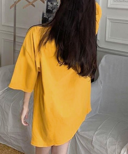 Miniministore（ミニミニストア）の「ロングtシャツ レディースビッグtシャツ（Tシャツ/カットソー・レディース・オレンジ系/グリーン/ブラック/イエロー/ホワイト/ピンク/ラベンダー/オレンジ/パープル/レッド/ロイヤルブルー・FREE）」の17枚目の写真