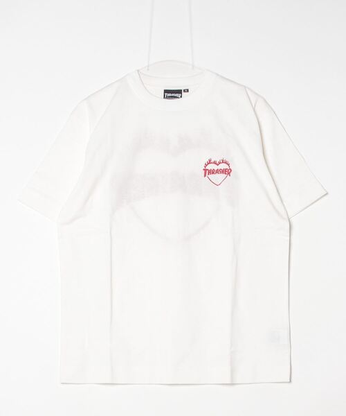 THRASHER(スラッシャー)の「【ムラサキスポーツ限定】THRASHER スラッシャー Tシャツ サガラ刺繍 ビックシルエット ボックスシルエット THML-24SPSST03(Tシャツ/カットソー・レディース・ホワイト/ブラック・M/L)」の4枚目の写真