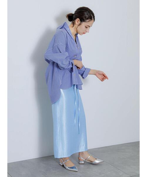 Te chichi（テチチ）の「ルーズシルエットポイント刺繍シャツ（シャツ/ブラウス・レディース・オフホワイト/ブルー/サックスブルー・F）」の6枚目の写真