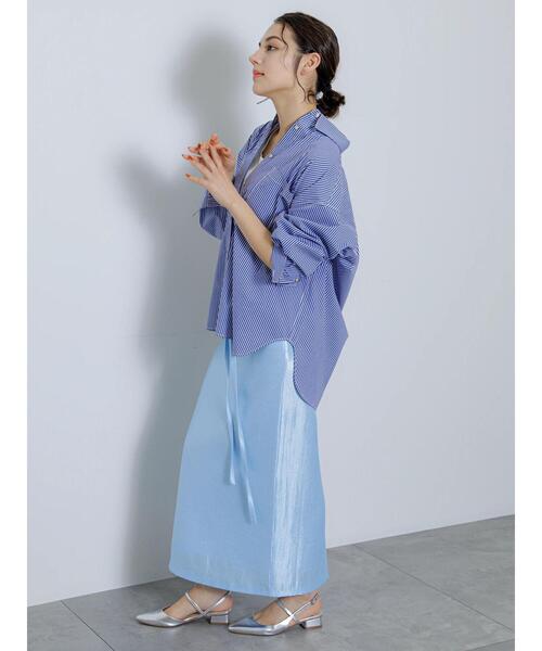 Te chichi（テチチ）の「ルーズシルエットポイント刺繍シャツ（シャツ/ブラウス・レディース・オフホワイト/ブルー/サックスブルー・F）」の7枚目の写真