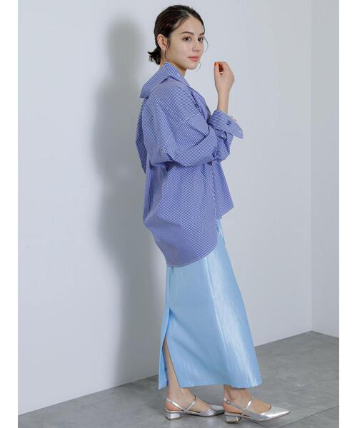 Te chichi（テチチ）の「ルーズシルエットポイント刺繍シャツ（シャツ/ブラウス・レディース・オフホワイト/ブルー/サックスブルー・F）」の8枚目の写真