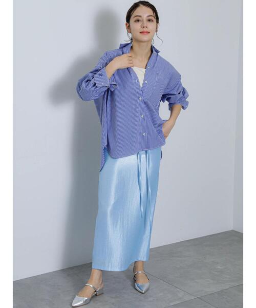 Te chichi（テチチ）の「ルーズシルエットポイント刺繍シャツ（シャツ/ブラウス・レディース・オフホワイト/ブルー/サックスブルー・F）」の9枚目の写真