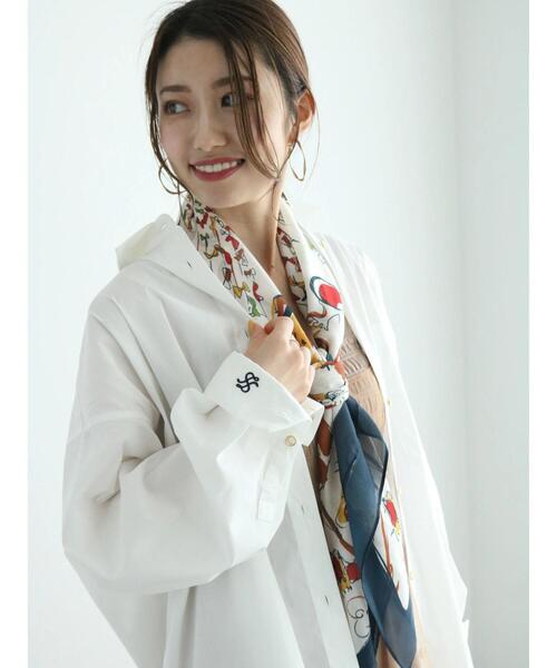 Te chichi（テチチ）の「ルーズシルエットポイント刺繍シャツ（シャツ/ブラウス・レディース・オフホワイト/ブルー/サックスブルー・F）」の16枚目の写真