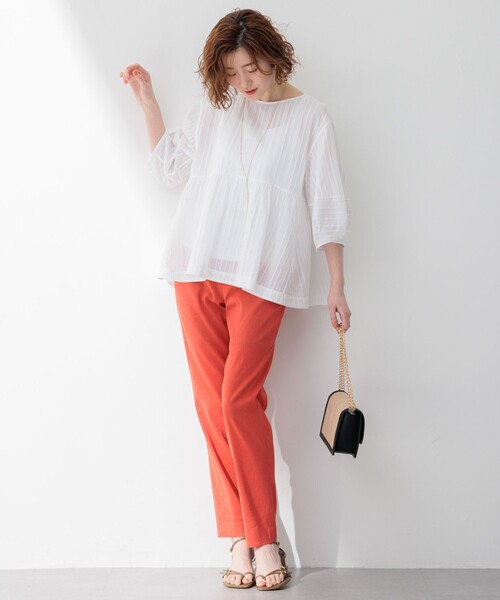 23区(ニジュウサンク)の「【洗える】カラミ ブラウス(シャツ/ブラウス・レディース・ブラック系/カーキ系/ホワイト系・32)」の8枚目の写真