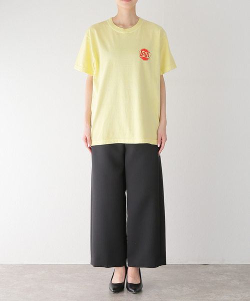 MME ROAD 売れ筋商品|||エムエムイー ロード Tシャツ トップス レディース Tops Yellow ロゴTシャツ レディース 韓国 夏[品番：II000008636