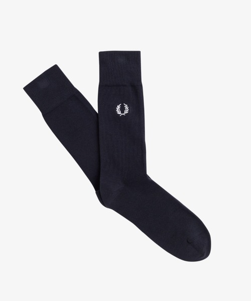 FRED PERRY(フレッドペリー)の「Classic Laurel Wreath Socks/クラシックローレルリースソックス(ソックス/靴下・メンズ・ブラック/グレー/ネイビー/ダークベージュ/ダークグレー/ホワイト/オフホワイト/グレー系その他/ライトブルー/ベージュ/サックスブルー・4-6/6-8)」の1枚目の写真
