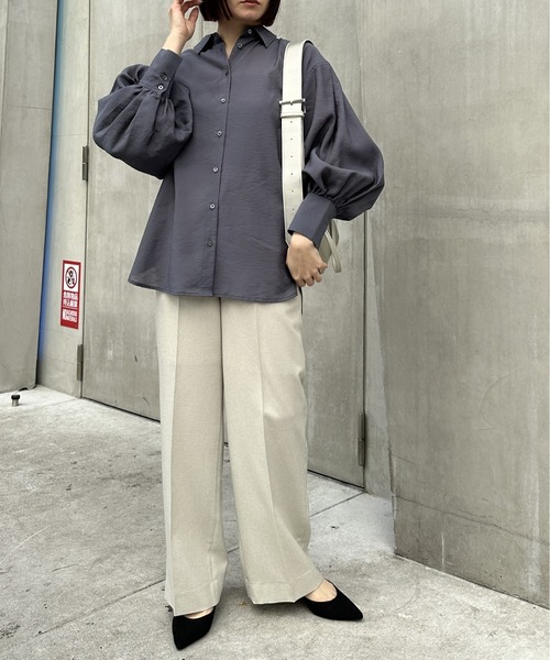 A part by（アパートバイ）の「≪追加1≫シアーオーバーシャツ（シャツ/ブラウス・レディース・ピンク系その他4/アイボリー/ライトブルー/チャコールグレー/ライトグリーン/ブルー系その他2/キャメル・FREE）」の3枚目の写真