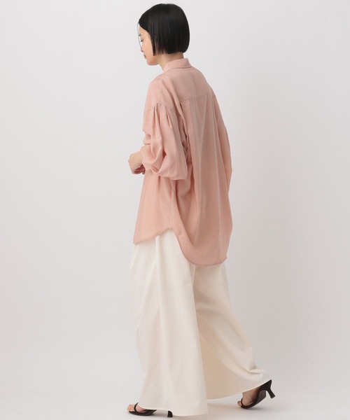 A part by（アパートバイ）の「≪追加1≫シアーオーバーシャツ（シャツ/ブラウス・レディース・ピンク系その他4/アイボリー/ライトブルー/チャコールグレー/ライトグリーン/ブルー系その他2/キャメル・FREE）」の10枚目の写真