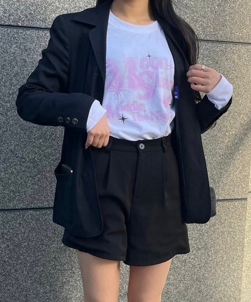 cuorequal(クオレコール)の「ムーンプリントロンT(Tシャツ/カットソー・レディース・ホワイト・M/L)」の1枚目の写真
