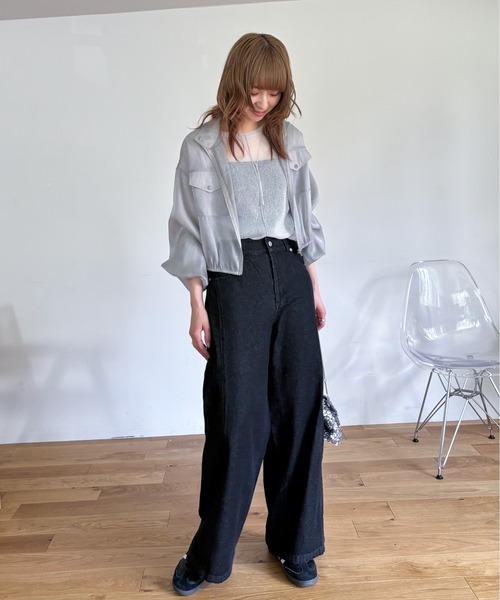 EPIMI E'PIMMY（エピミエピミー）の「《新色登場》切り替えカーブデニム（デニムパンツ・レディース・サックスブルー/ブラック/オレンジ/ピンク・MEDIUM/SMALL）」の10枚目の写真