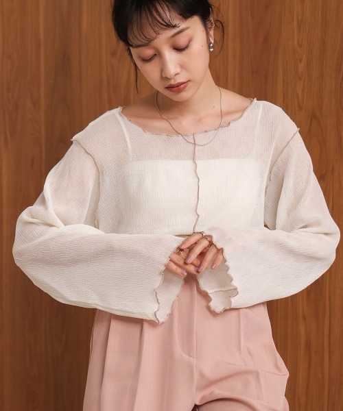 Bab（バブ）の「前後2WAYメロウカットソー（Tシャツ/カットソー・レディース・ライトグリーン/アイボリー/ピンク・FREE）」の4枚目の写真