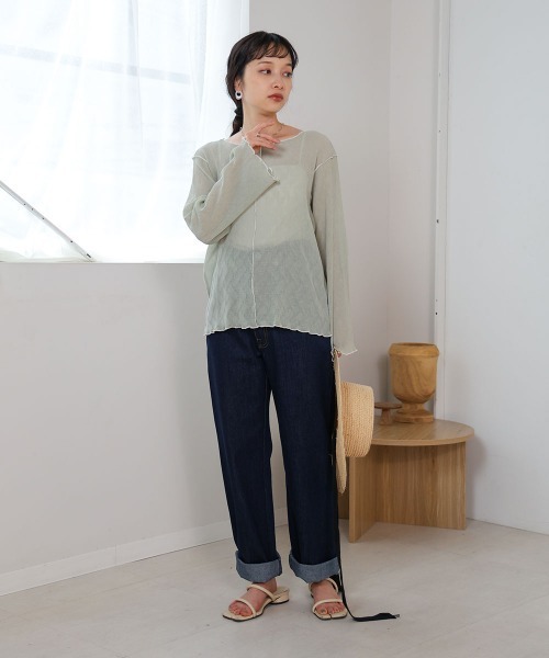 Bab（バブ）の「前後2WAYメロウカットソー（Tシャツ/カットソー・レディース・ライトグリーン/アイボリー/ピンク・FREE）」の14枚目の写真