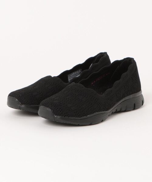 SKECHERS(スケッチャーズ)の「《SKECHERS》SEAGER(バレエシューズ・レディース・ブラック/ナチュラル・25.0cm/23.0cm/23.5cm/24.0cm/24.5cm/22.5cm)」の2枚目の写真