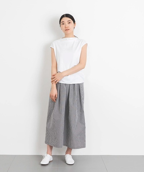 コットンフライス ボートネック フレンチスリーブ（Tシャツ/カットソー）｜D（ディー）