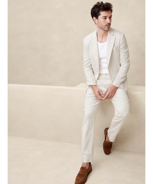 Banana Republic(バナナリパブリック)の「Traveler リネンコットン ブレザージャケット(テーラードジャケット・メンズ・ホワイト/ライトブルー・42/40/38/36/34)」の10枚目の写真