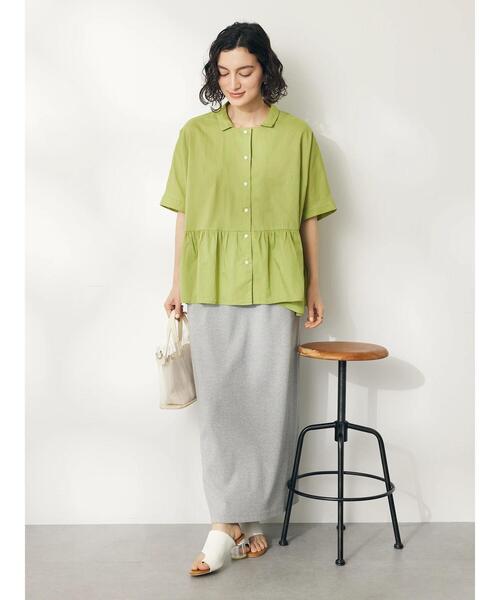 CRAFT STANDARD BOUTIQUE(クラフトスタンダードブティック)の「【追加】ペプラムブラウス(シャツ/ブラウス・レディース・サックスブルー/ブルー系その他6/オフホワイト/ライム/ブラック×ホワイト・FREE)」の17枚目の写真