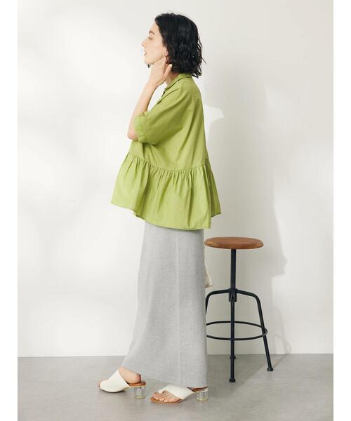 CRAFT STANDARD BOUTIQUE(クラフトスタンダードブティック)の「【追加】ペプラムブラウス(シャツ/ブラウス・レディース・サックスブルー/ブルー系その他6/オフホワイト/ライム/ブラック×ホワイト・FREE)」の18枚目の写真