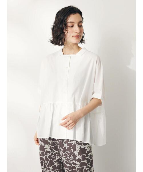 CRAFT STANDARD BOUTIQUE(クラフトスタンダードブティック)の「【追加】ペプラムブラウス(シャツ/ブラウス・レディース・サックスブルー/ブルー系その他6/オフホワイト/ライム/ブラック×ホワイト・FREE)」の20枚目の写真