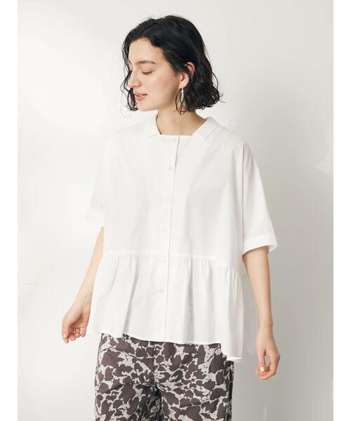 CRAFT STANDARD BOUTIQUE(クラフトスタンダードブティック)の「【追加】ペプラムブラウス(シャツ/ブラウス・レディース・サックスブルー/ブルー系その他6/オフホワイト/ライム/ブラック×ホワイト・FREE)」の21枚目の写真